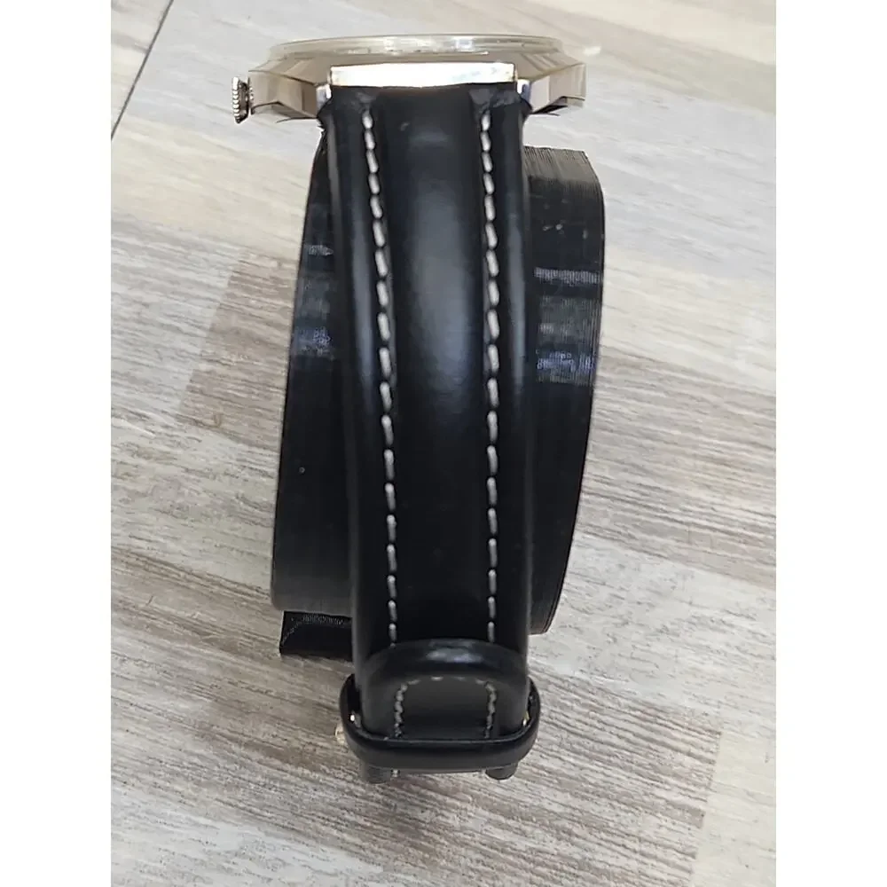 Vintage Mens Bulova Watch Black Diamond Excellency.Runs But Needs Hands Service